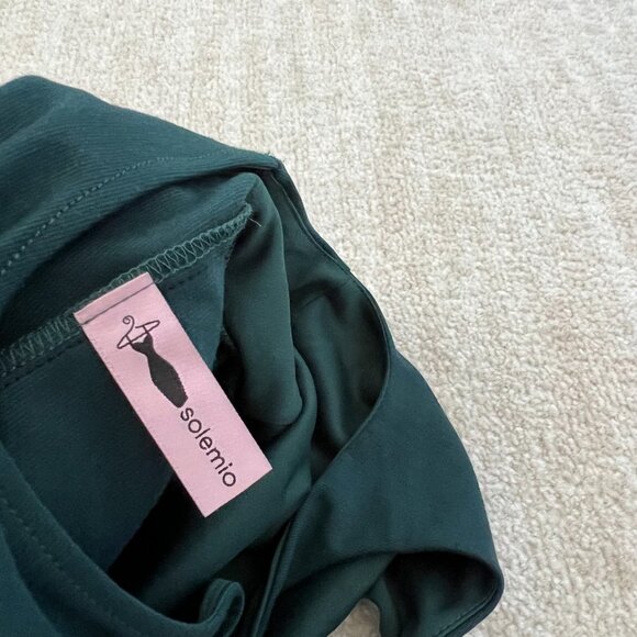 3 for $6 Solemio Bodycon Cocktail Summer Faux Leather Peplum Dress S - Picture 2 of 9